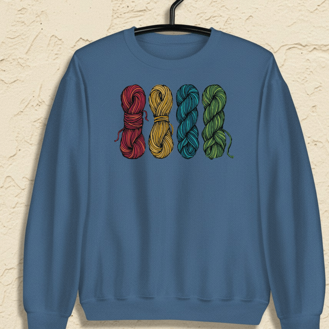 4 Sketched Skeins Sweatshirt Indigo Blue / S