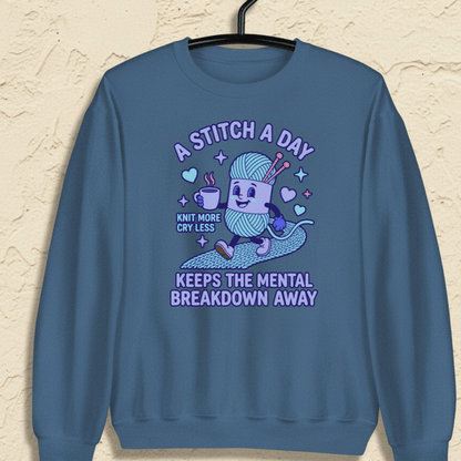 A Stitch A Day Sweatshirt Indigo Blue / S