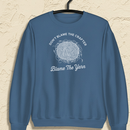 Blame The Yarn Sweatshirt Indigo Blue / S