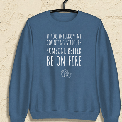 Counting Stitches Sweatshirt Indigo Blue / S