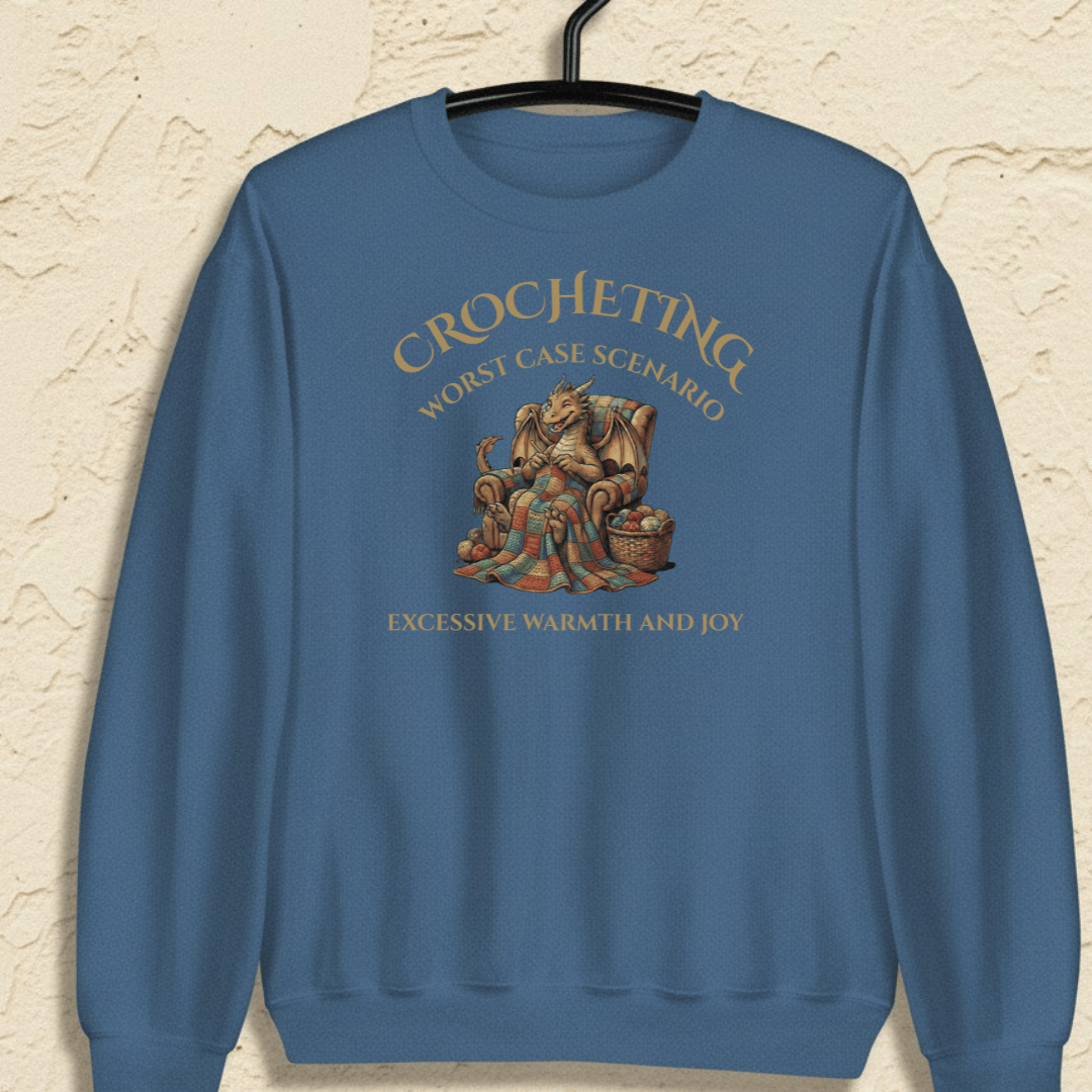 Crocheting Scenario Sweatshirt Indigo Blue / S