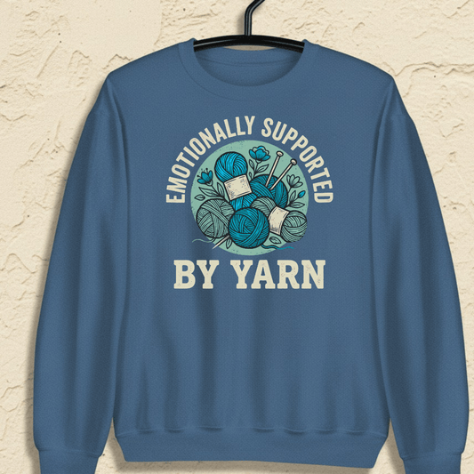 Emotionally Supported By Yarn Sweatshirt Indigo Blue / S