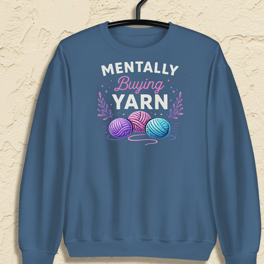 Mentally Buying Yarn Sweatshirt Indigo Blue / S