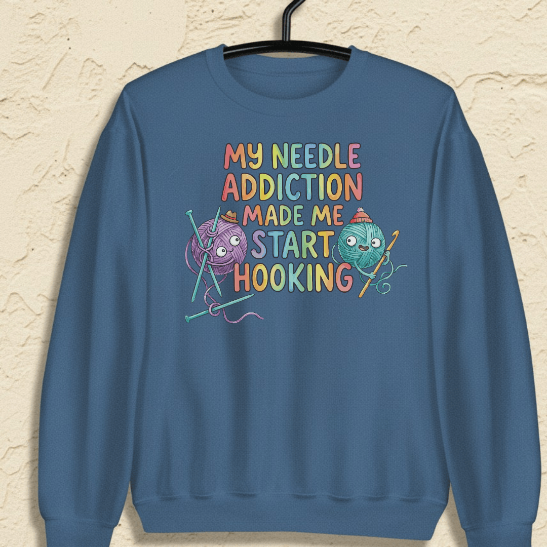 My Needle Addiction Sweatshirt Indigo Blue / S