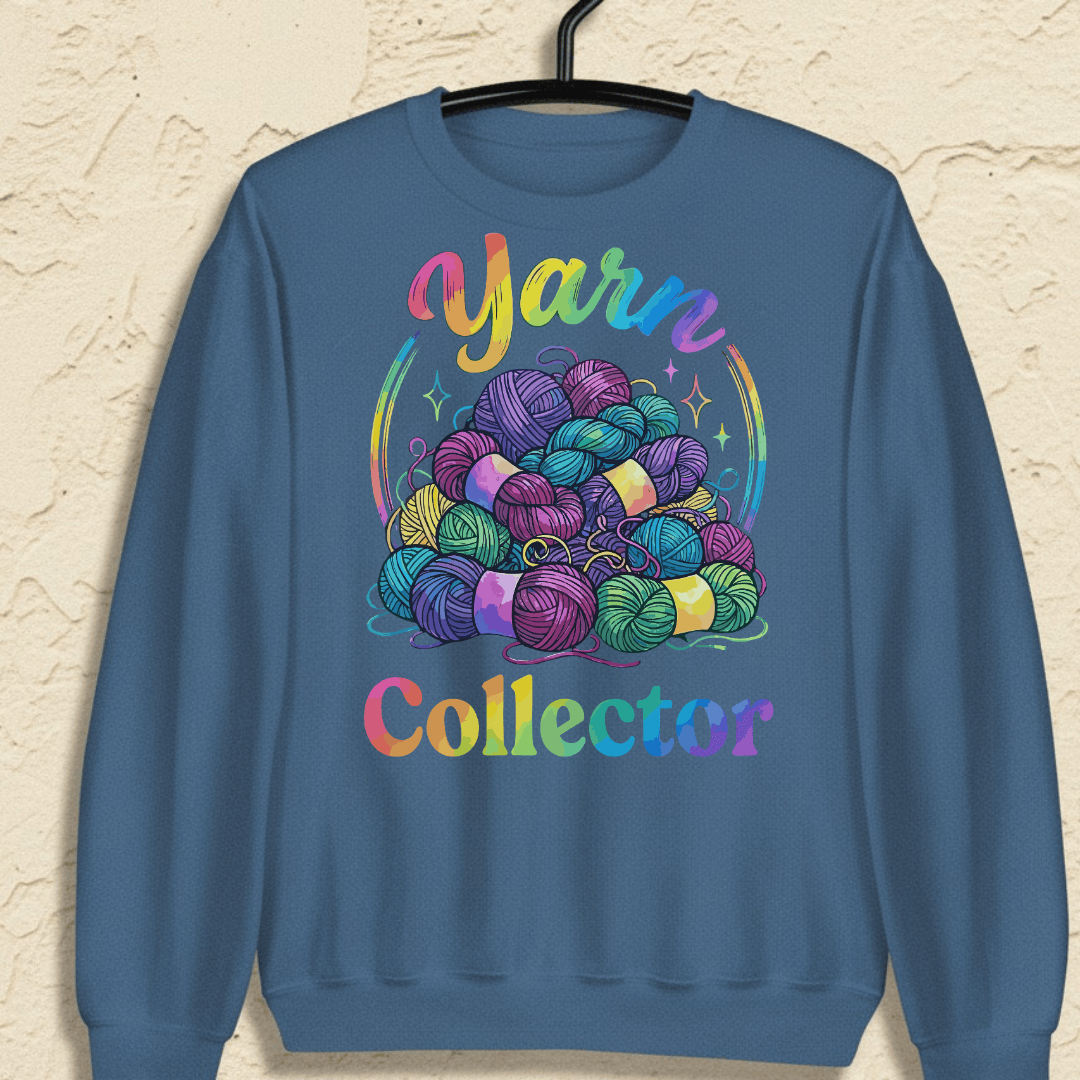 Yarn Collector - Rainbow Sweatshirt Indigo Blue / S
