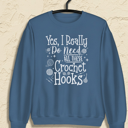Yes I really Need These Hooks Sweatshirt Indigo Blue / S