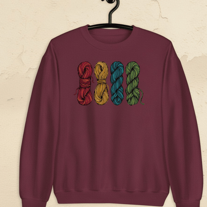 4 Sketched Skeins Sweatshirt Maroon / S
