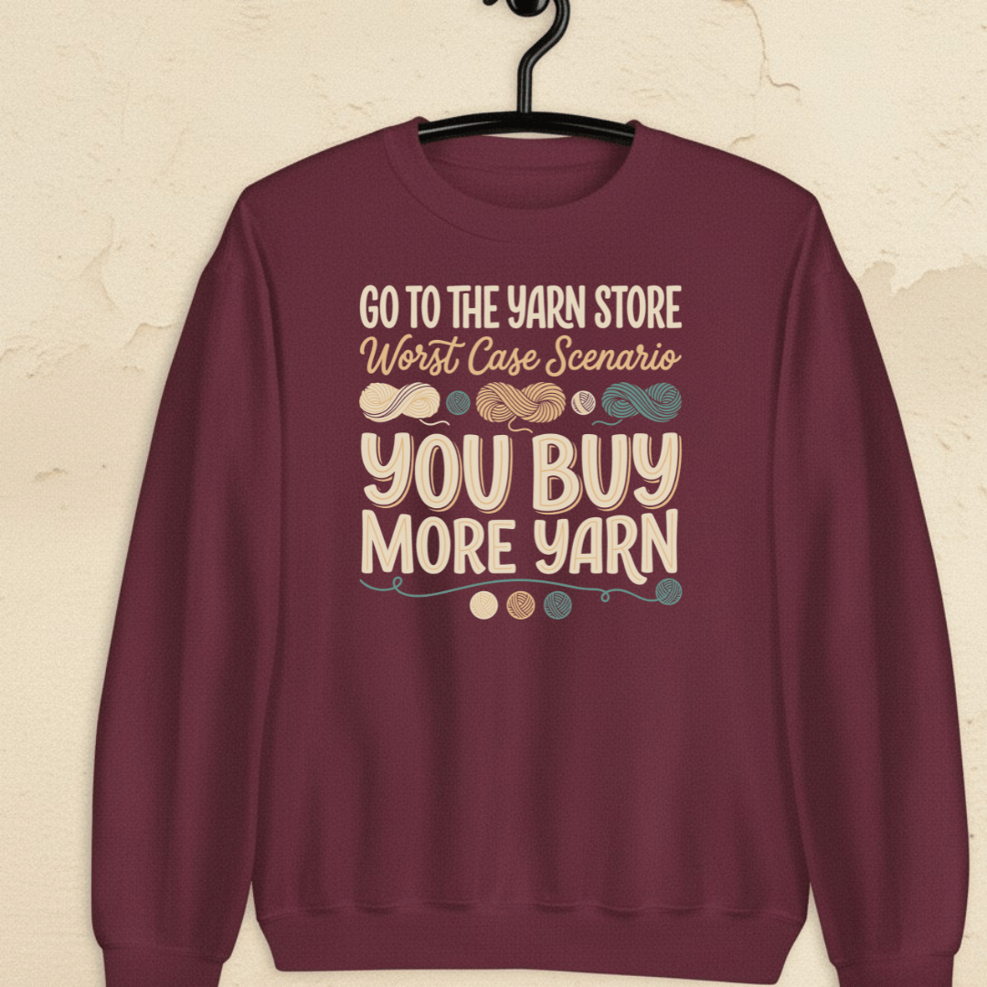 Buy More Yarn Sweatshirt Maroon / S