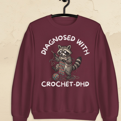 Crochet-DHD Sweatshirt Maroon / S