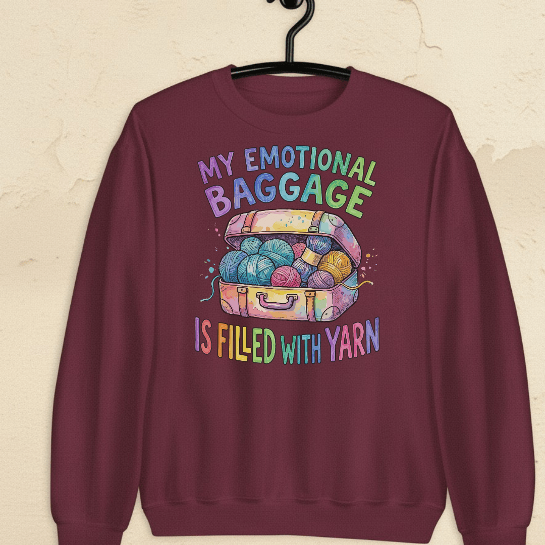 Emotional Baggage Sweatshirt Maroon / S