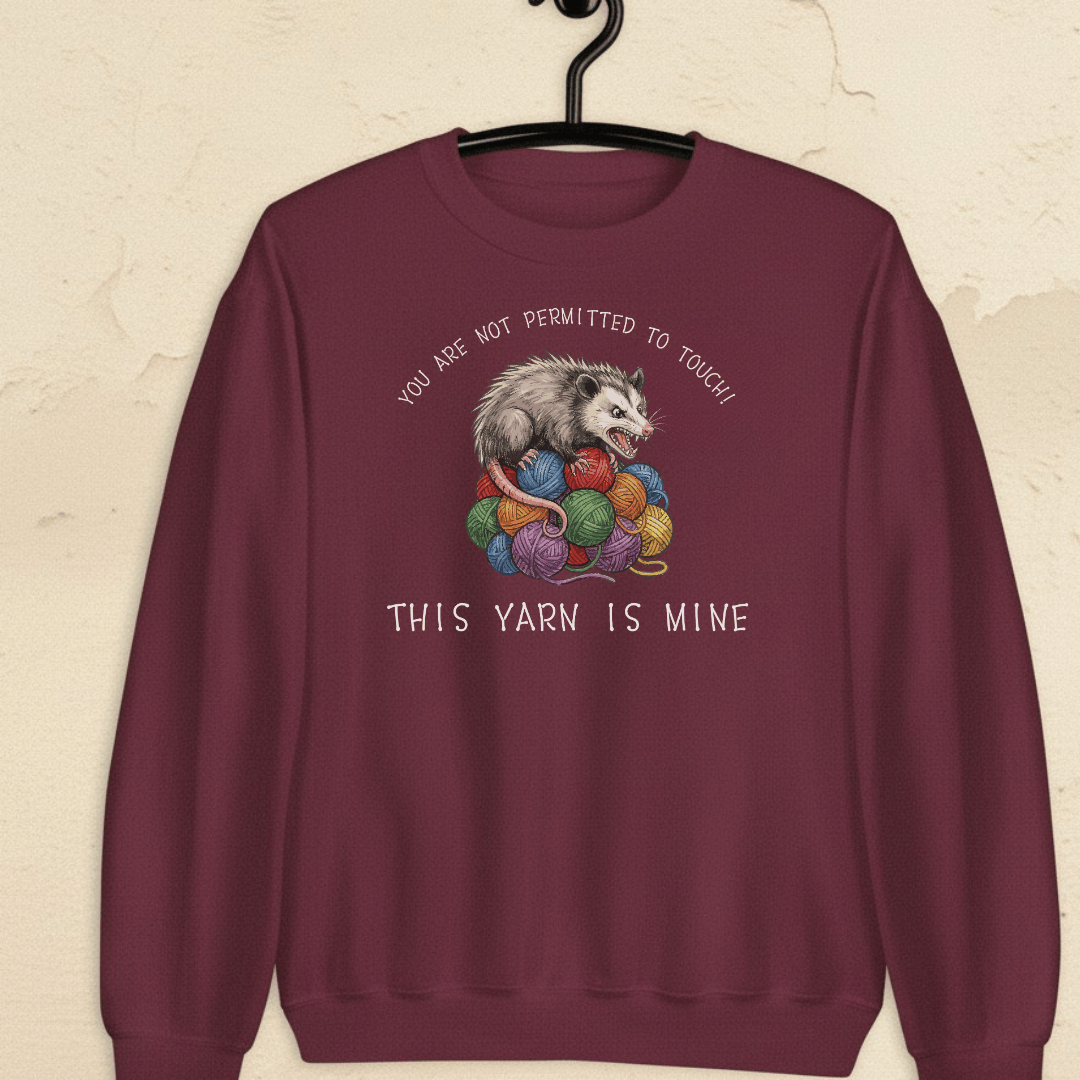 Hissing Yarn Possum Sweatshirt Maroon / S