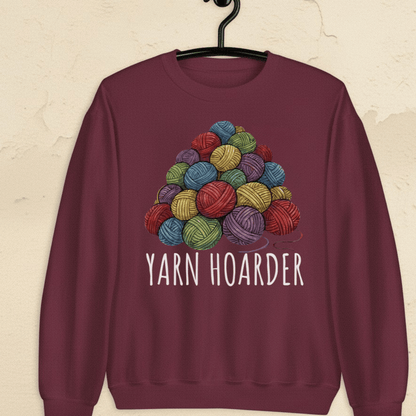 Yarn Hoarder Pile Sweatshirt Maroon / S