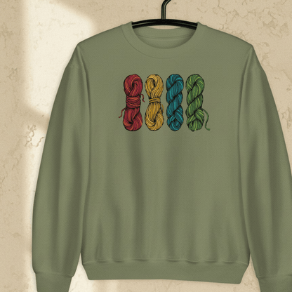 4 Sketched Skeins Sweatshirt Military Green / S