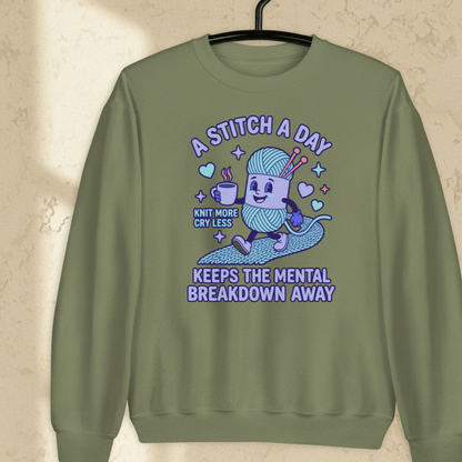 A Stitch A Day Sweatshirt Military Green / S
