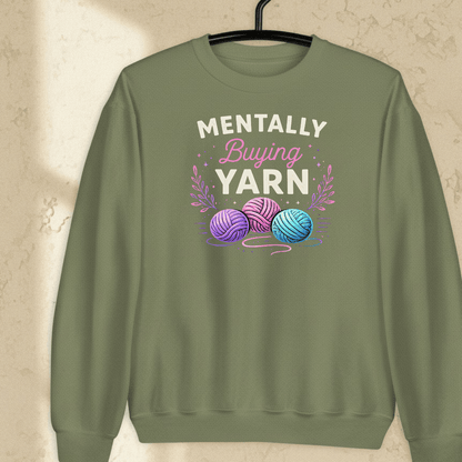 Mentally Buying Yarn Sweatshirt Military Green / S