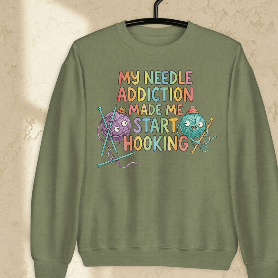 My Needle Addiction Sweatshirt Military Green / S
