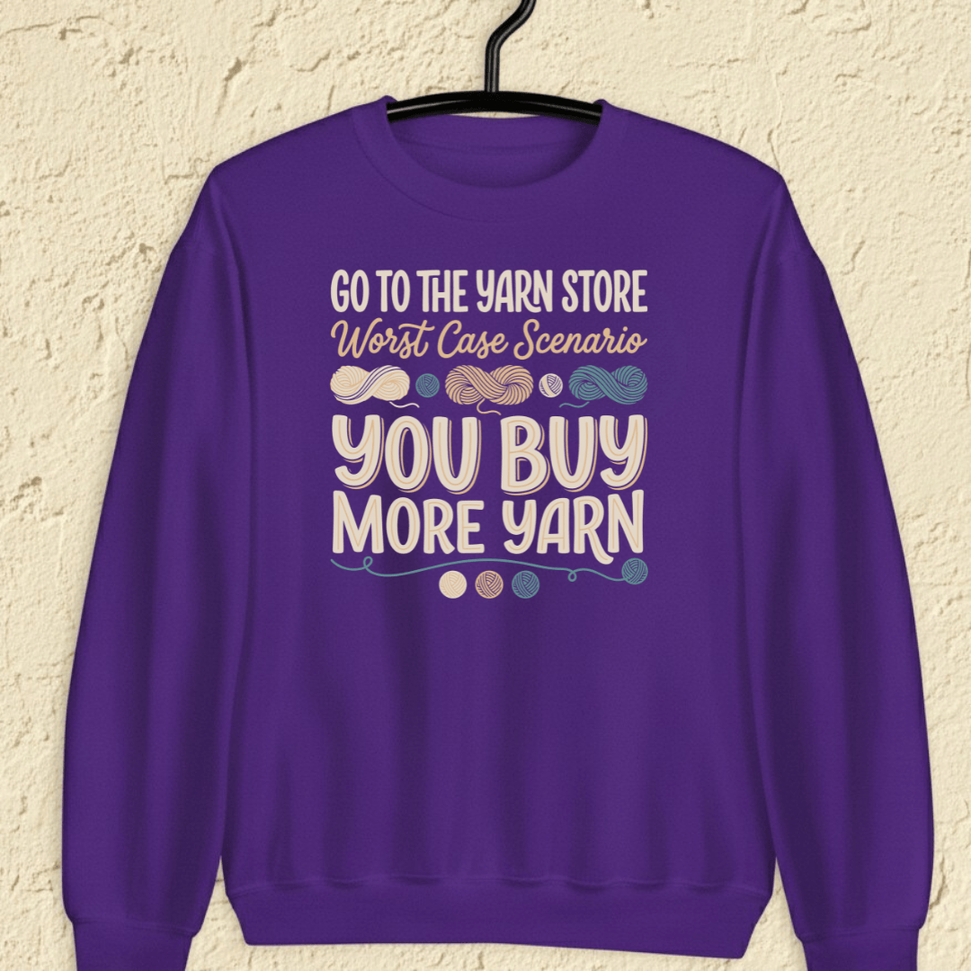 Buy More Yarn Sweatshirt Purple / S