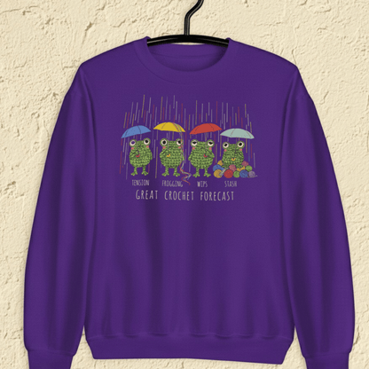 Crochet Forecast Sweatshirt Purple / S