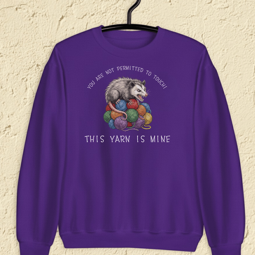 Hissing Yarn Possum Sweatshirt Purple / S