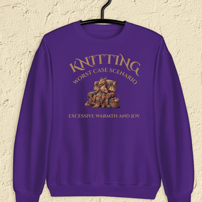 Knitting Scenario Sweatshirt Purple / S