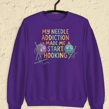 My Needle Addiction Sweatshirt Purple / S