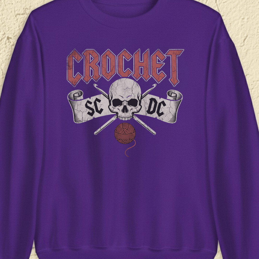 SC / DC Crochet Rock Sweatshirt Purple / S