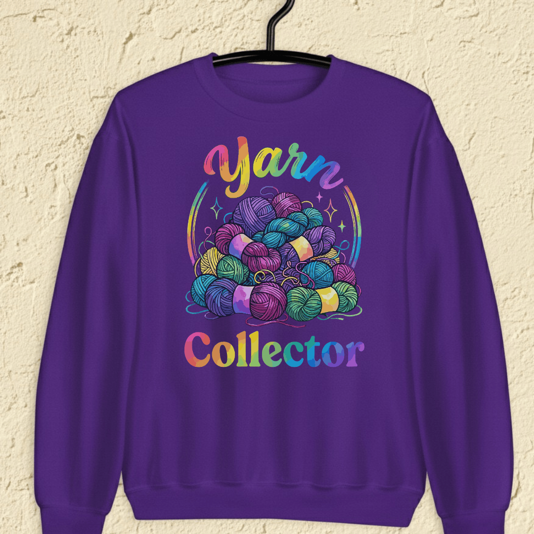 Yarn Collector - Rainbow Sweatshirt Purple / S