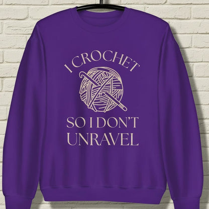 I Crochet So I Don't Unravel Sweatshirt Purple / S