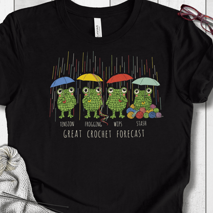 Crochet Forecast T-Shirt Black Heather / XS
