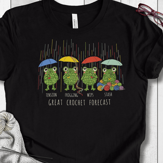 Crochet Forecast T-Shirt Black Heather / XS