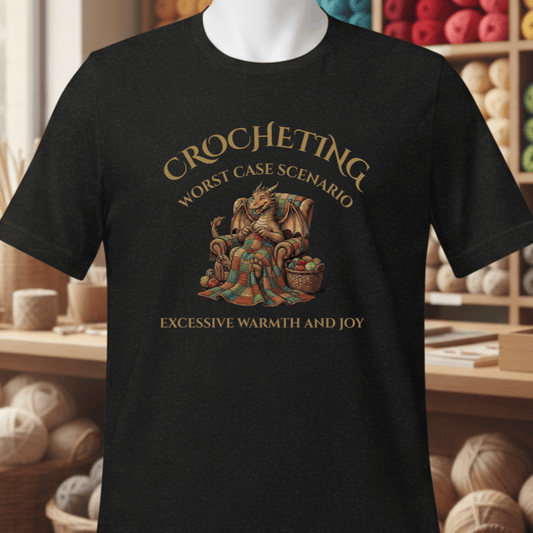 Crocheting Scenario T-Shirt Black / S
