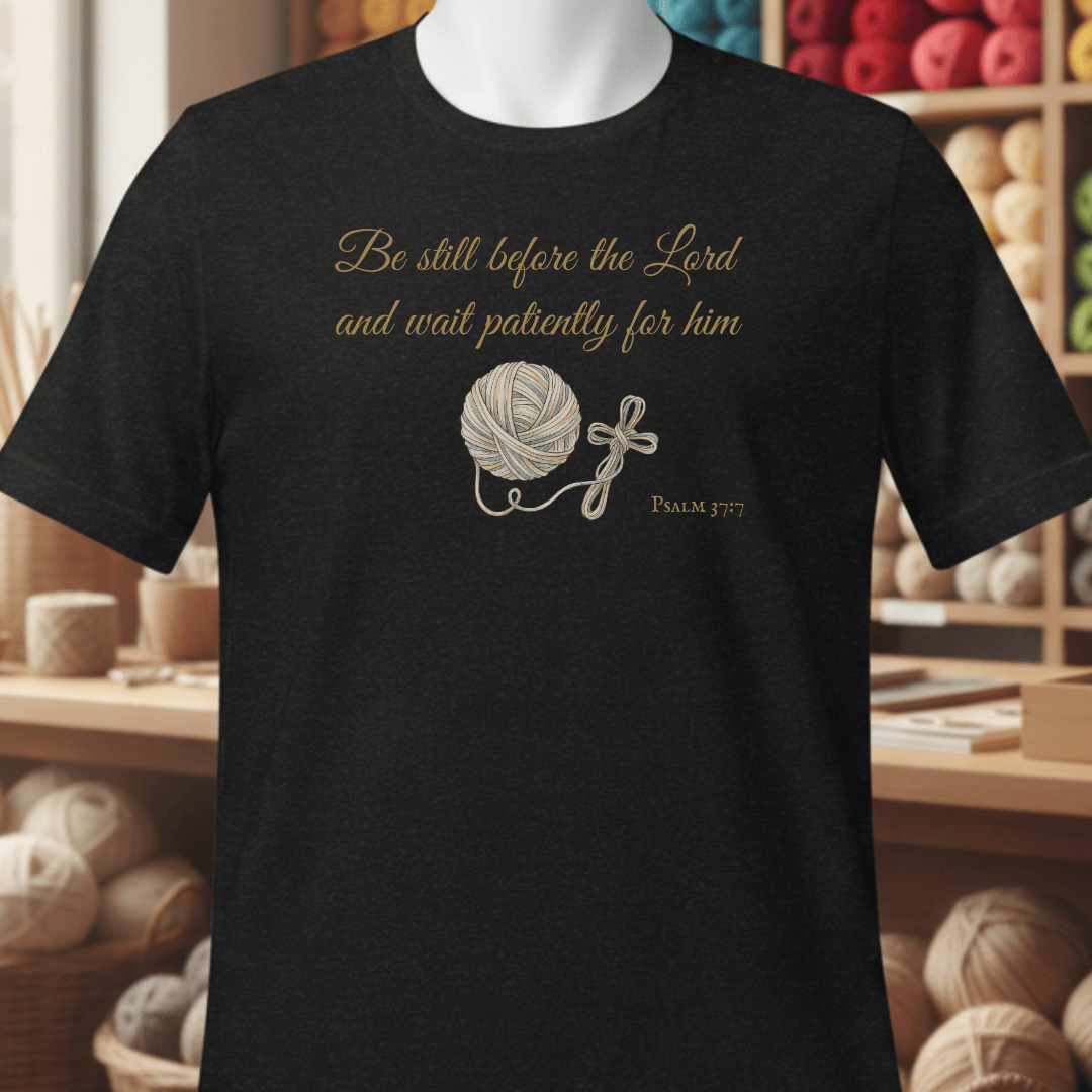 Be Still Psalm 37:7 T-Shirt Black / XS