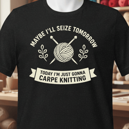 Carpe Knitting T-Shirt Black / XS