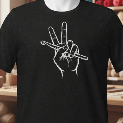 Crochet For Peace T-Shirt Black / XS
