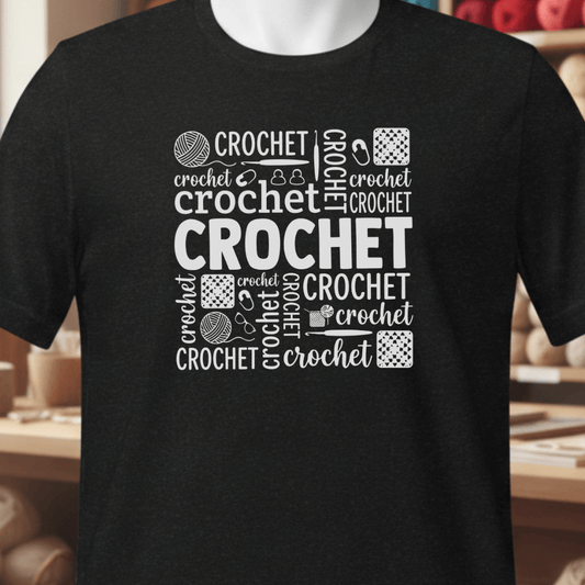 Crochet Word T-Shirt Black / XS
