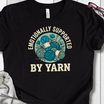 Emotionally Supported By Yarn T-Shirt Black / XS