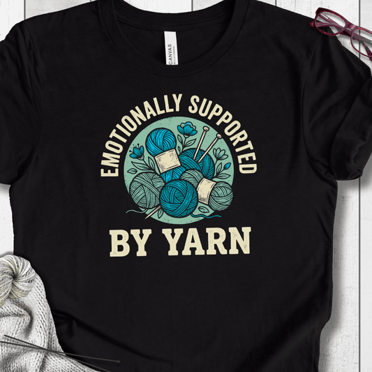 Emotionally Supported By Yarn T-Shirt Black / XS