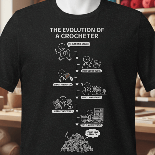 Evolution of A Crocheter T-Shirt Black / XS