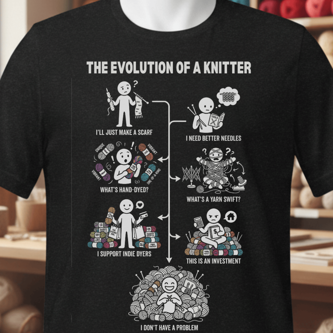 Evolution of A Knitter T-Shirt Black / XS