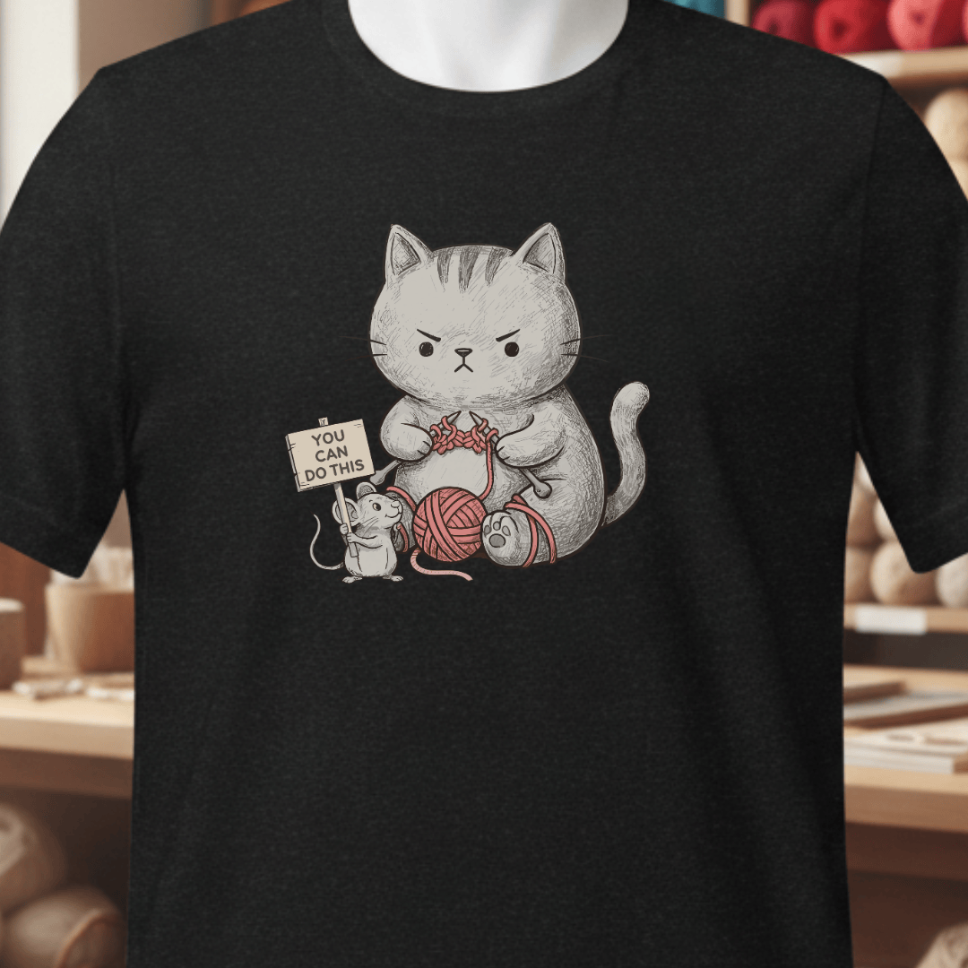 Knitter Support Mouse T-Shirt Black / XS