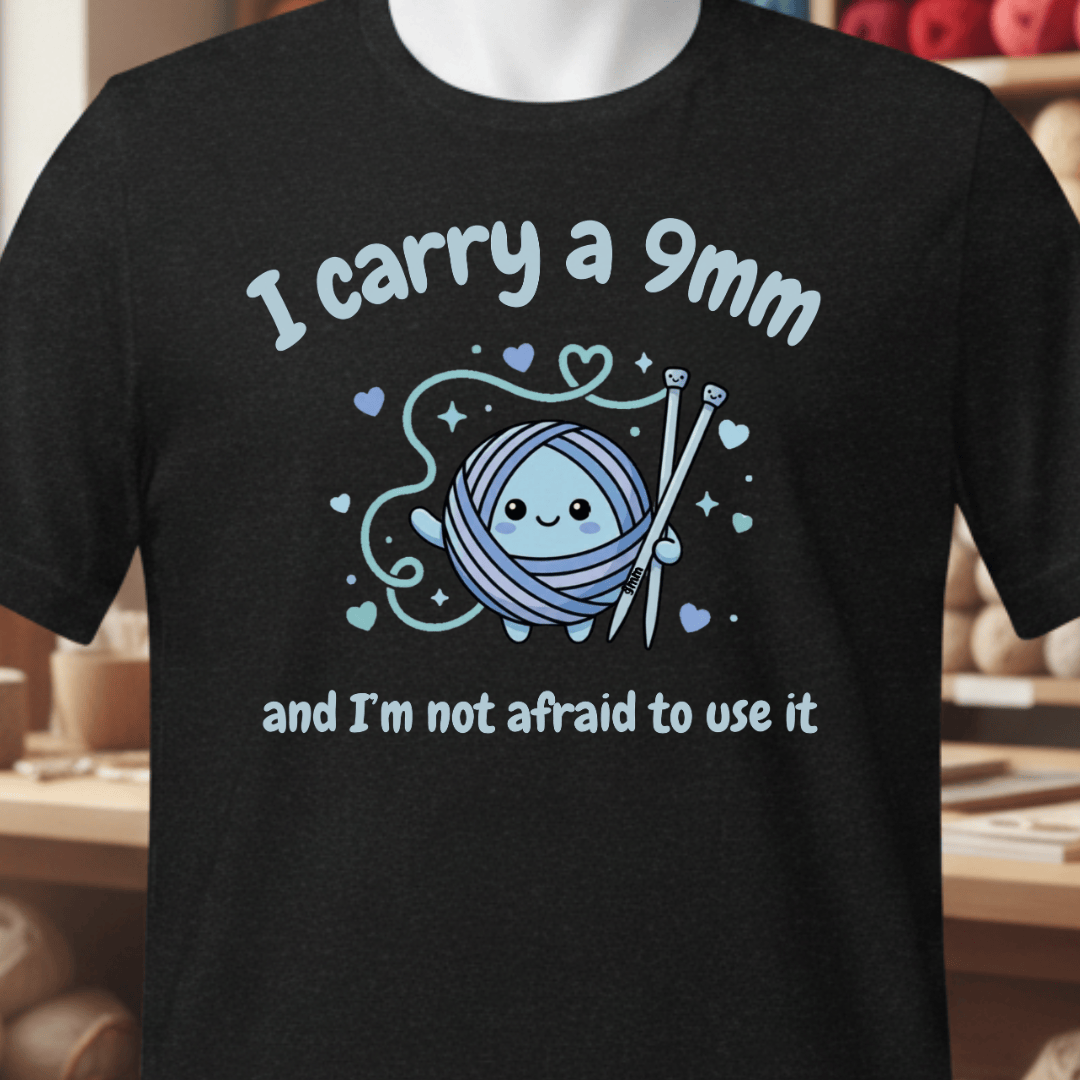 Knitting 9mm T-Shirt Black / XS