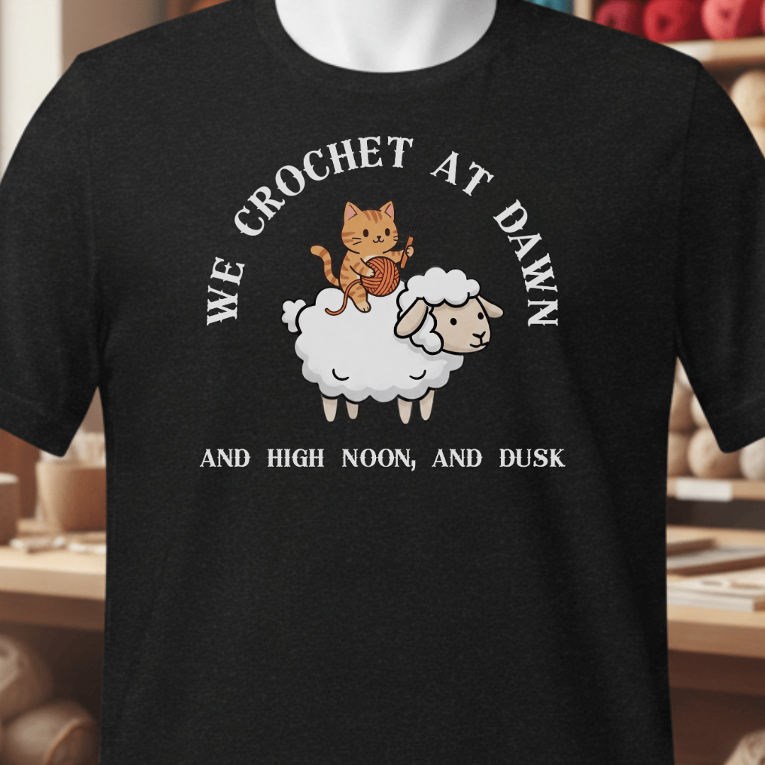 We Crochet At Dawn T-Shirt Black / XS