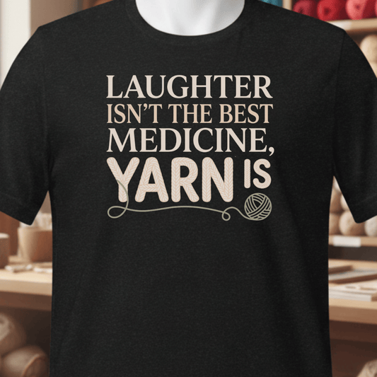 Yarn Is The Best Medicine T-Shirt Black / XS