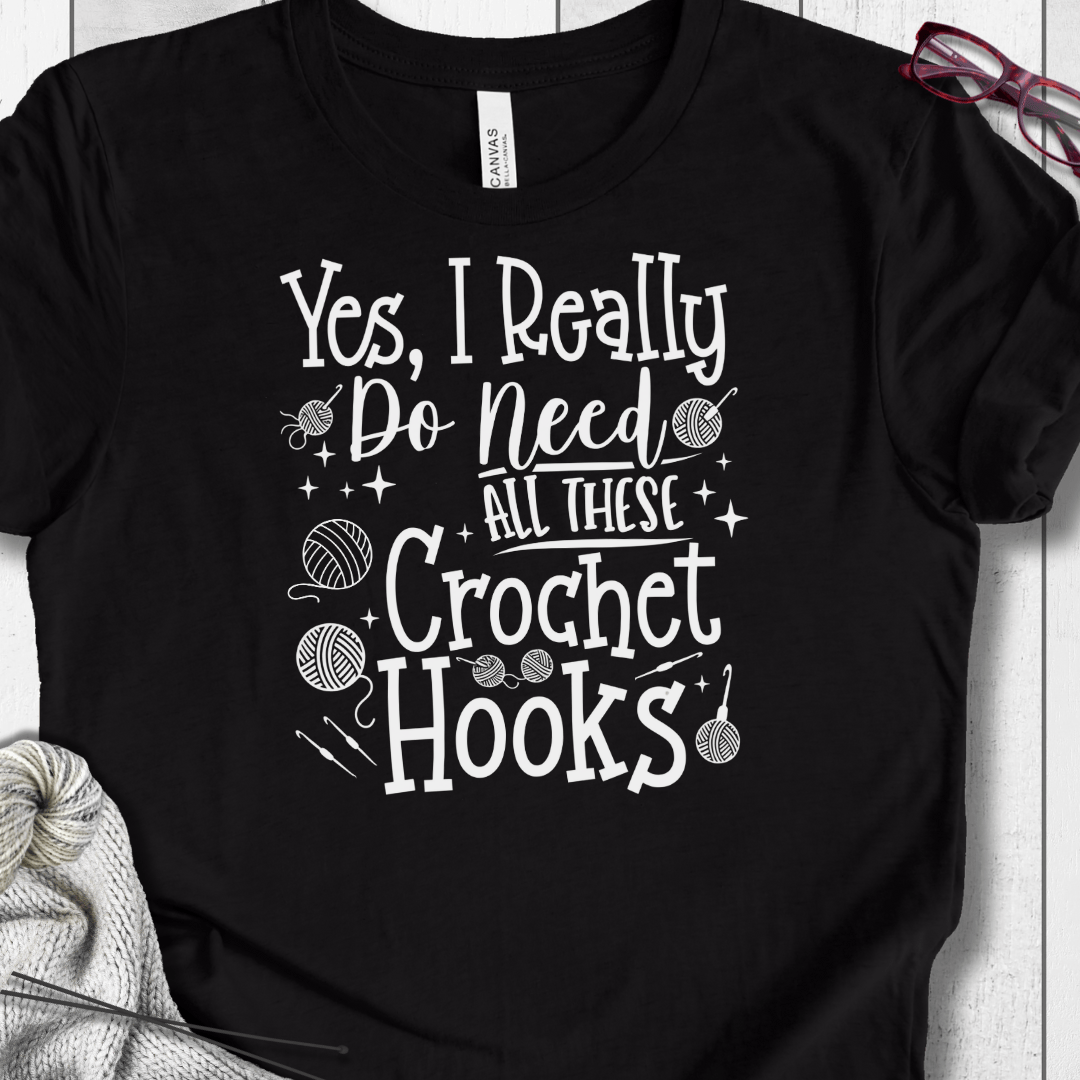Yes I really Need These Hooks T-Shirt Black / XS