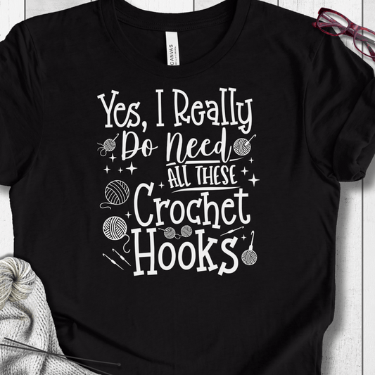 Yes I really Need These Hooks T-Shirt Black / XS