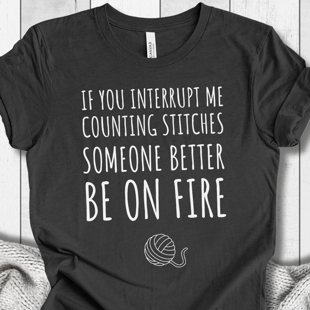 Counting Stitches T-Shirt Dark Grey Heather / XS