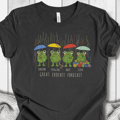 Crochet Forecast T-Shirt Dark Grey Heather / XS