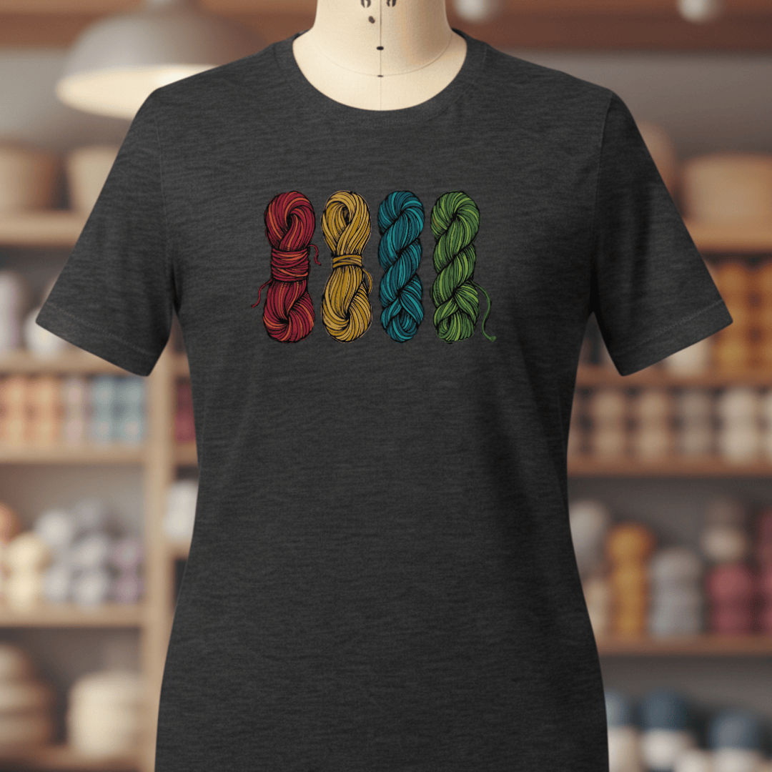 4 Sketched Skeins T-Shirt Dark Grey / S