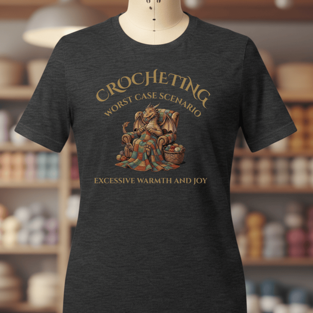Crocheting Scenario T-Shirt Dark Grey / S