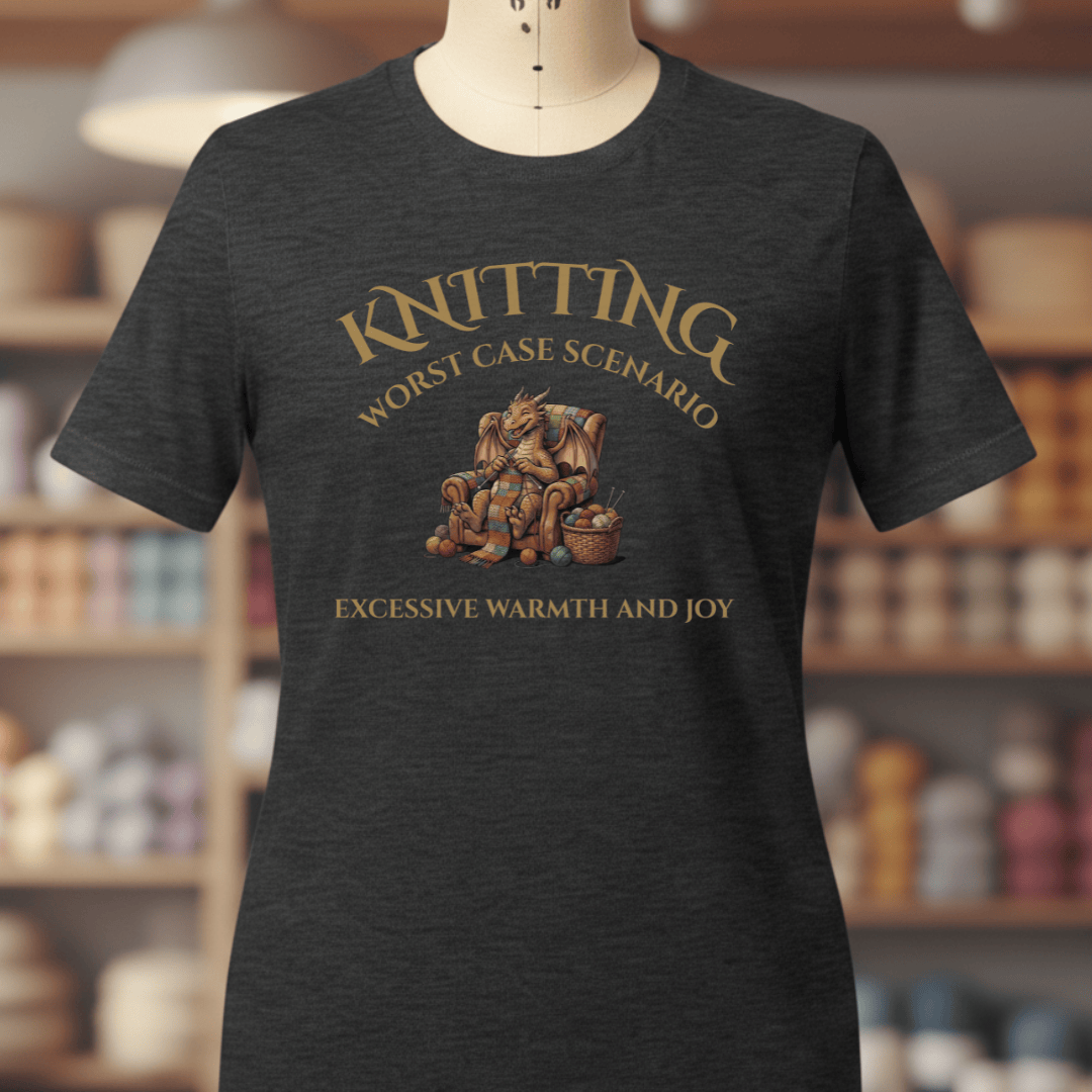 Knitting Scenario T-Shirt Dark Grey / S